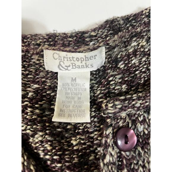 Christopher & Banks Purple and Gray Cozy Cardigan- Womens Size Medium - Picture 2 of 6